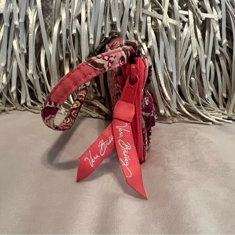 VERA BRADLEY Call Me Coral Carry It All Wristlet Wallet 2 Ways Lippies Case